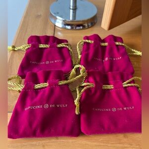 Capucine de Wulf Red Velvet Pouch Set